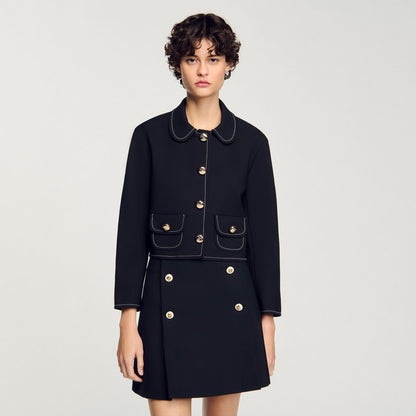 Peter Pan collar cropped jacket | Sandro