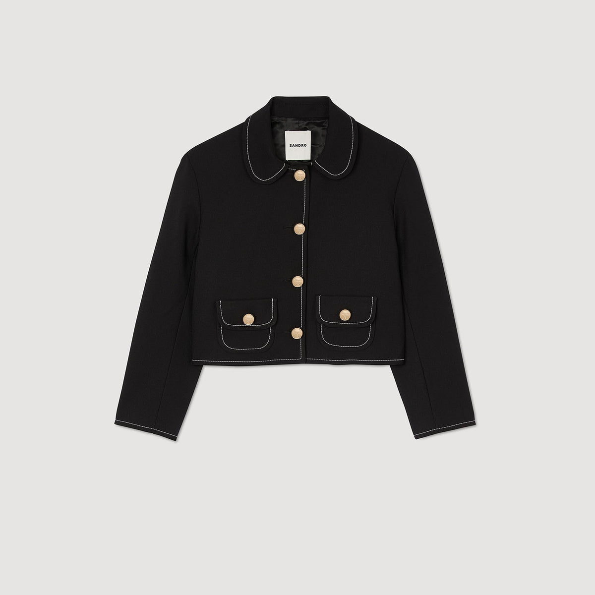 Peter Pan collar cropped jacket | Sandro
