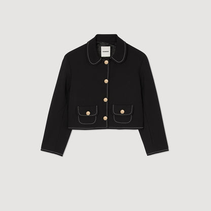 Peter Pan collar cropped jacket | Sandro