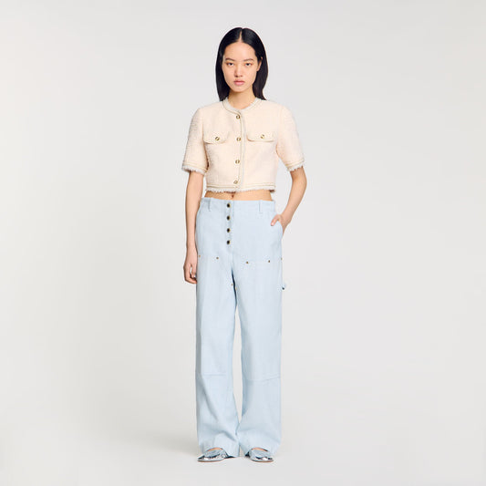 Short-sleeved tweed jacket | Sandro