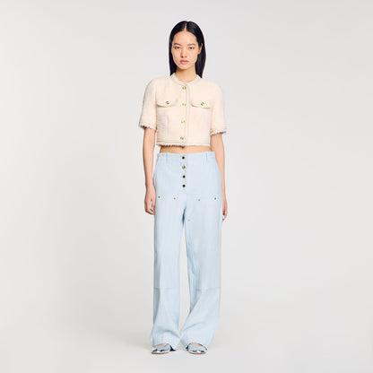 Short-sleeved tweed jacket | Sandro