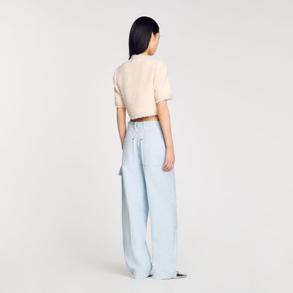 Short-sleeved tweed jacket | Sandro