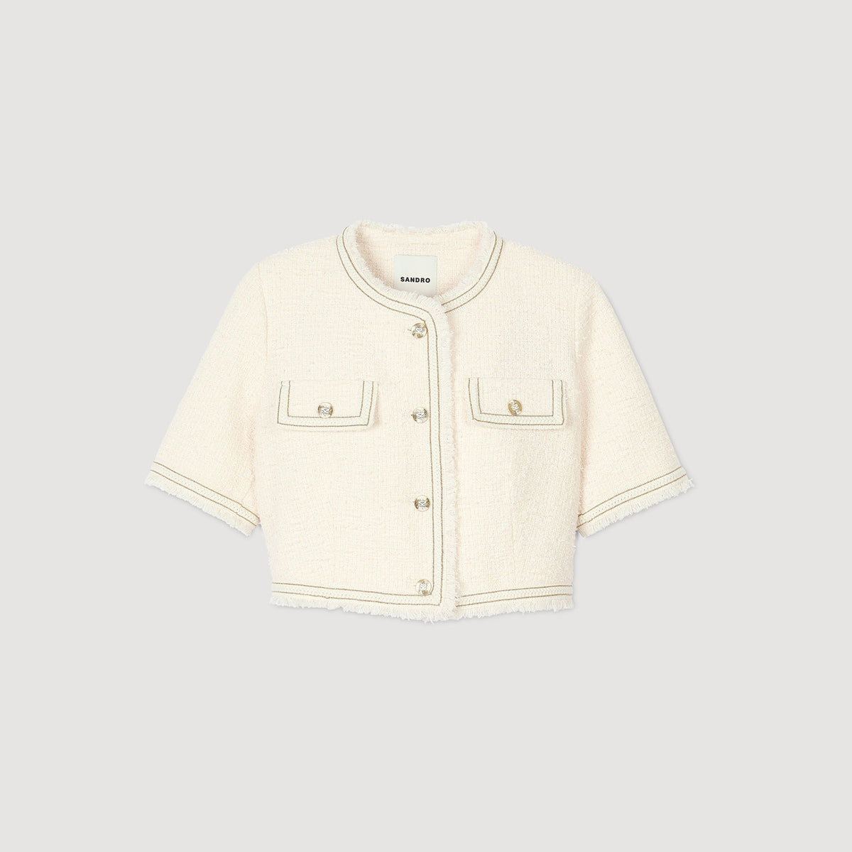 Short-sleeved tweed jacket | Sandro