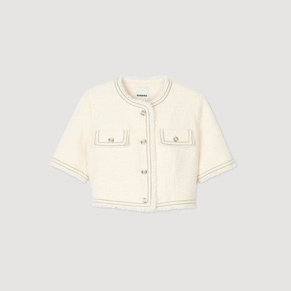 Short-sleeved tweed jacket | Sandro