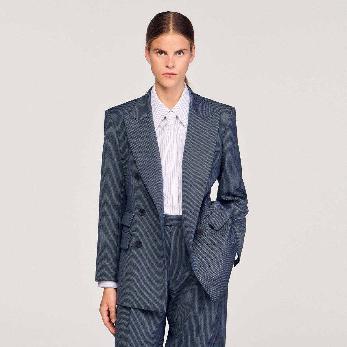 Striped tailored jacket | Sandro