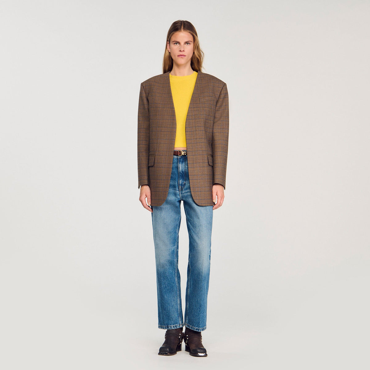 Oversized checked jacket | Sandro