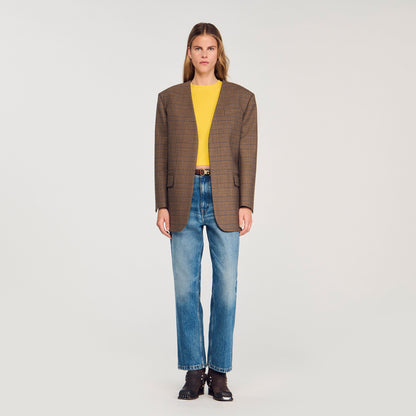 Oversized checked jacket | Sandro