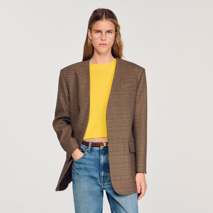 Oversized checked jacket | Sandro