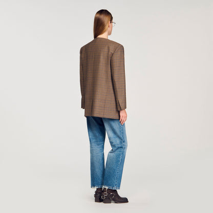 Oversized checked jacket | Sandro