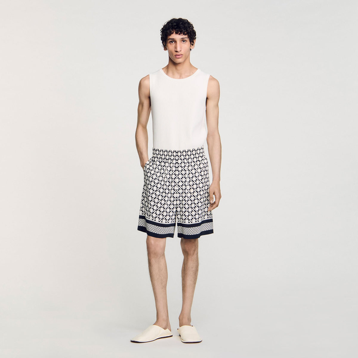 Square Cross flowy bermuda shorts | Sandro