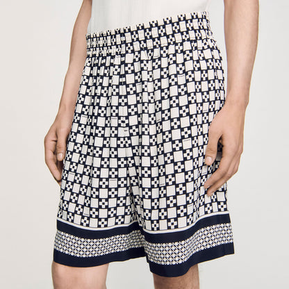 Square Cross flowy bermuda shorts | Sandro