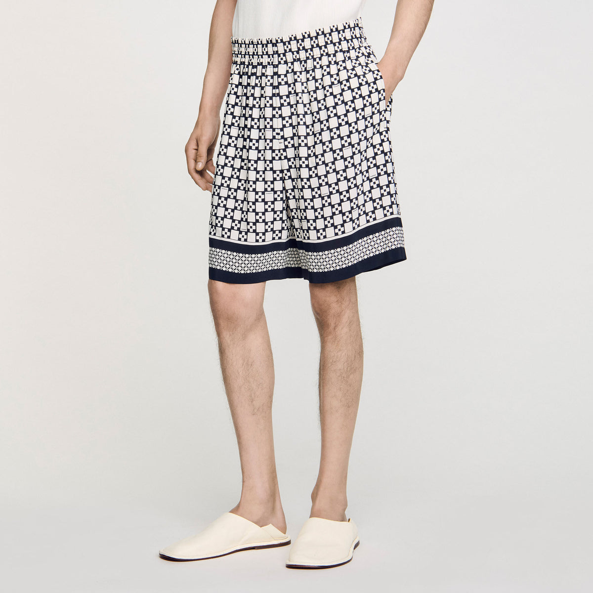 Square Cross flowy bermuda shorts | Sandro
