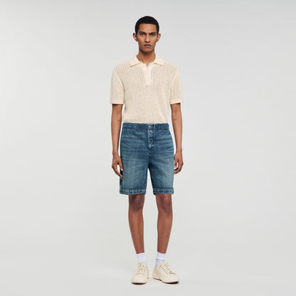 Elasticated denim shorts | Sandro