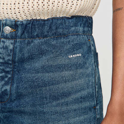 Elasticated denim shorts | Sandro