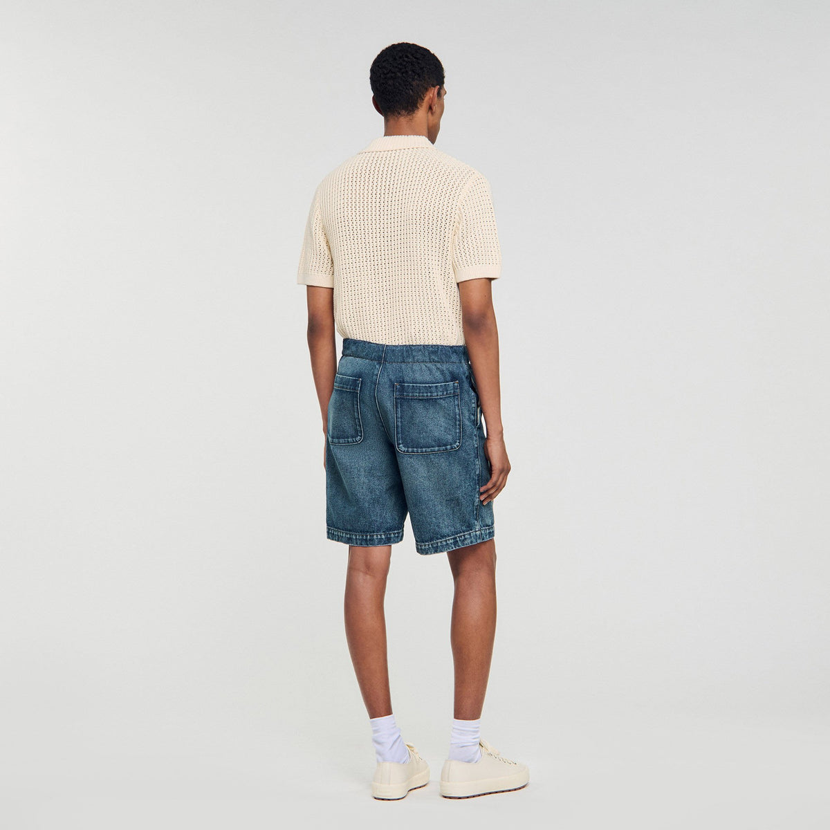 Elasticated denim shorts | Sandro