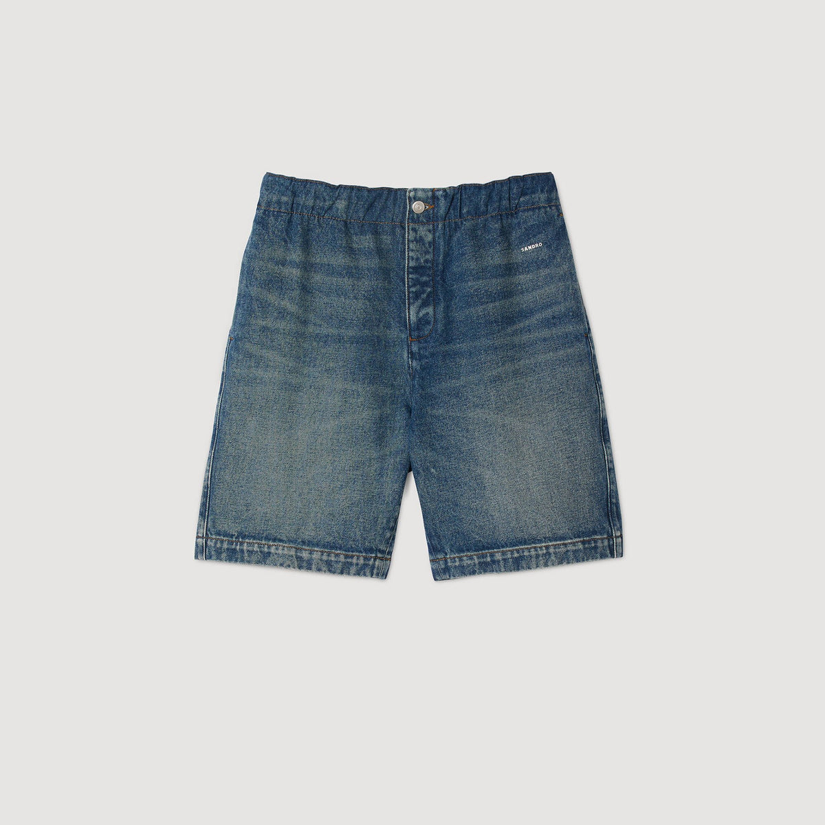 Elasticated denim shorts | Sandro