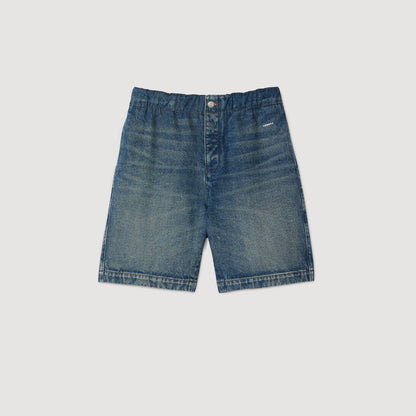 Elasticated denim shorts | Sandro