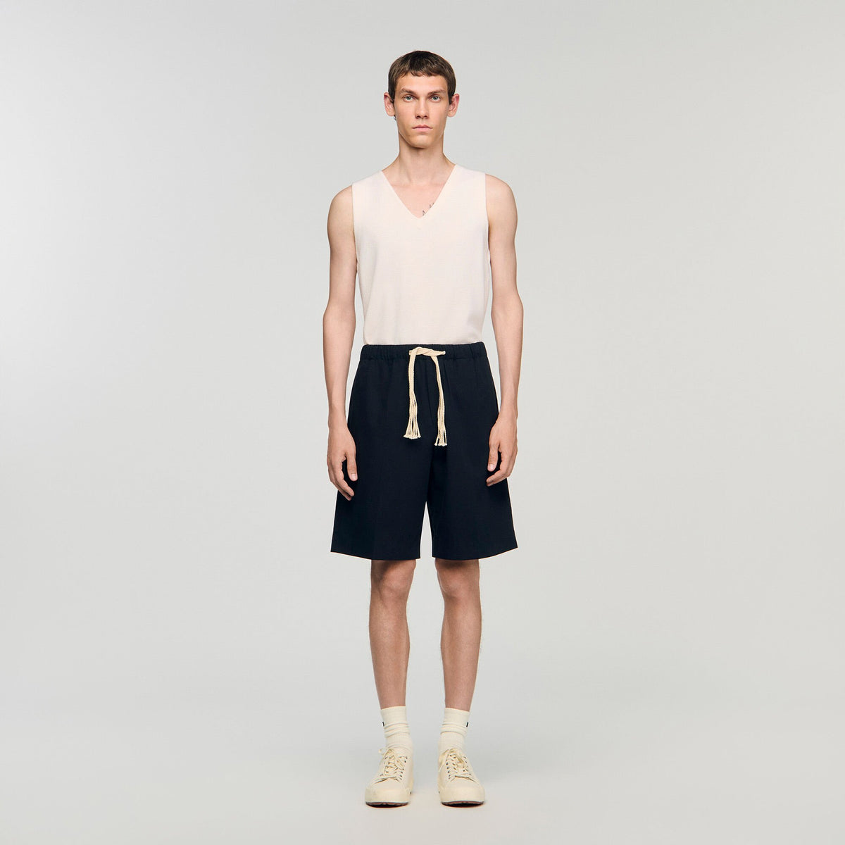 Elasticated waist cotton shorts | Sandro