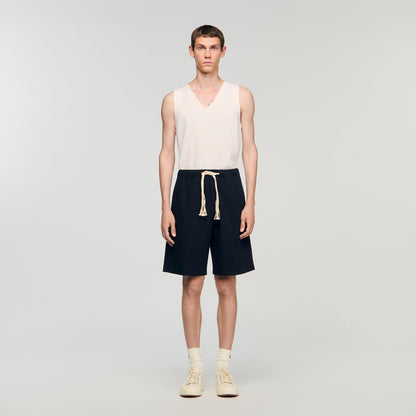 Elasticated waist cotton shorts | Sandro
