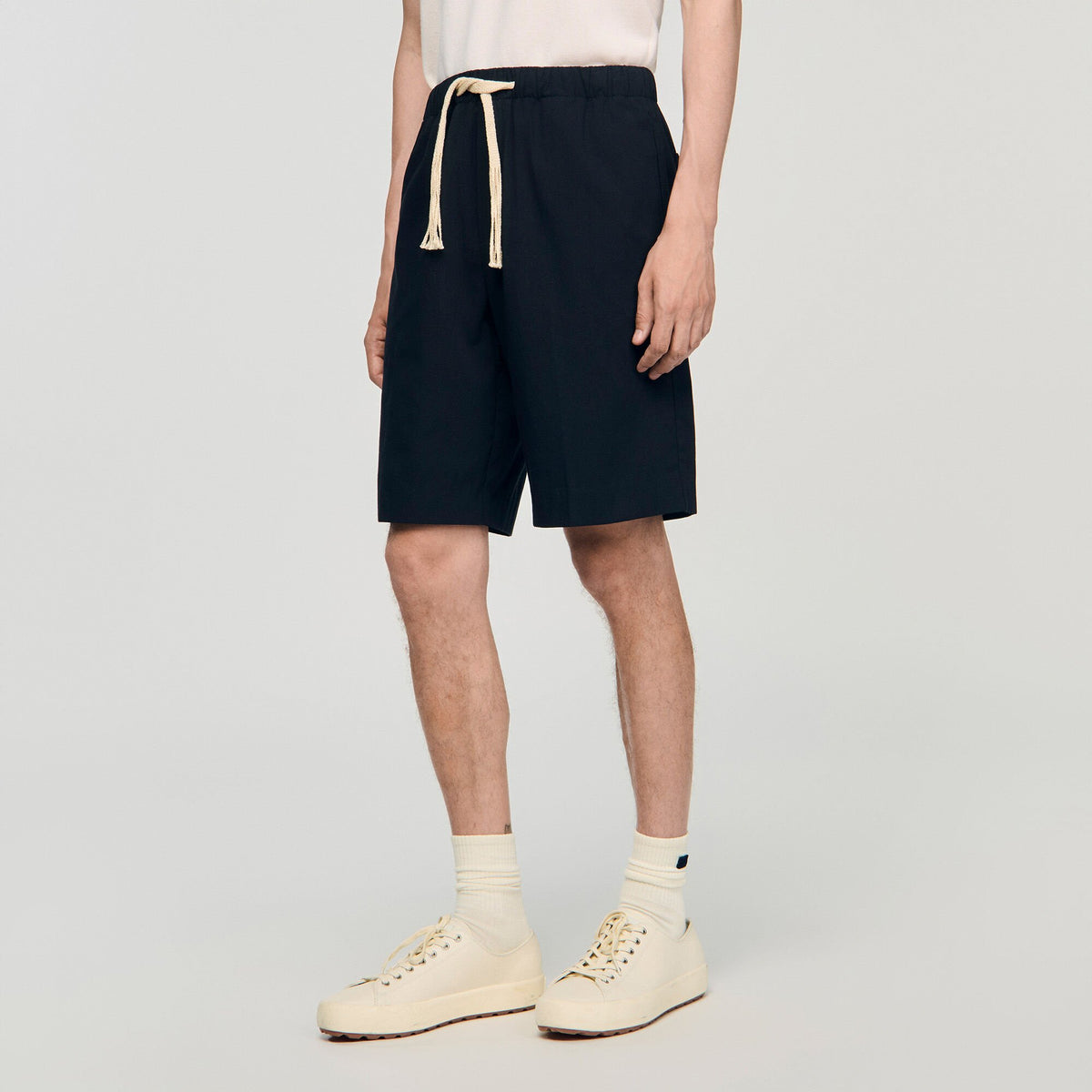 Elasticated waist cotton shorts | Sandro