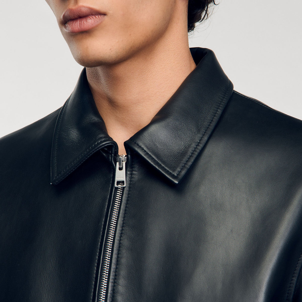 Plain leather jacket | Sandro