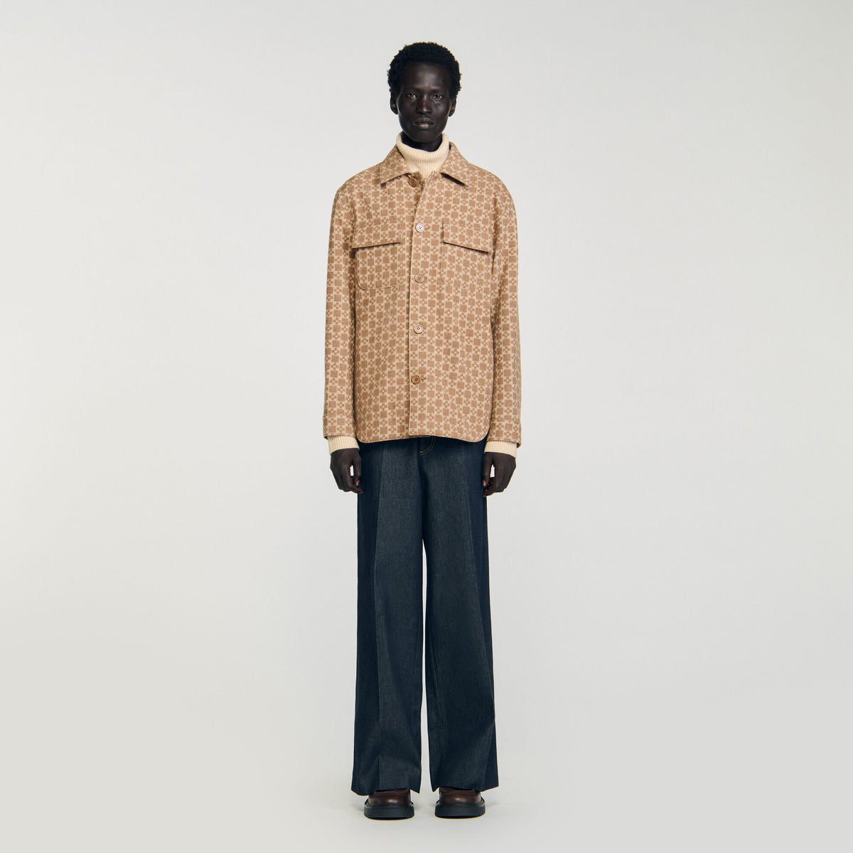 Square Cross jacquard overshirt | Sandro