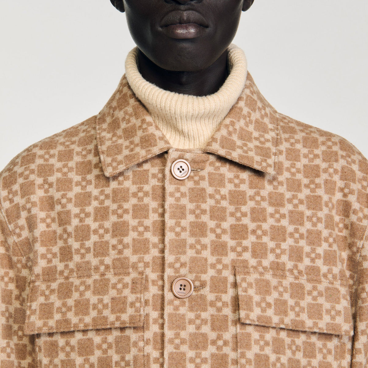 Square Cross jacquard overshirt | Sandro