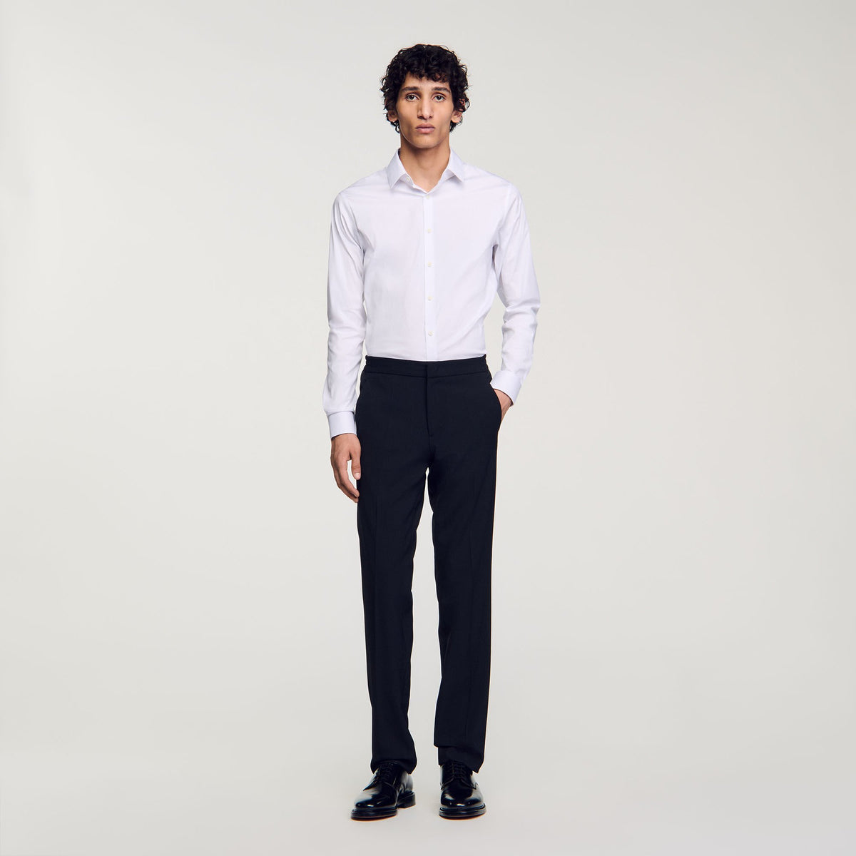 Fitted stretch cotton shirt | Sandro