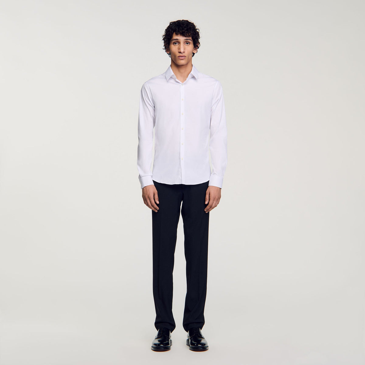 Fitted stretch cotton shirt | Sandro