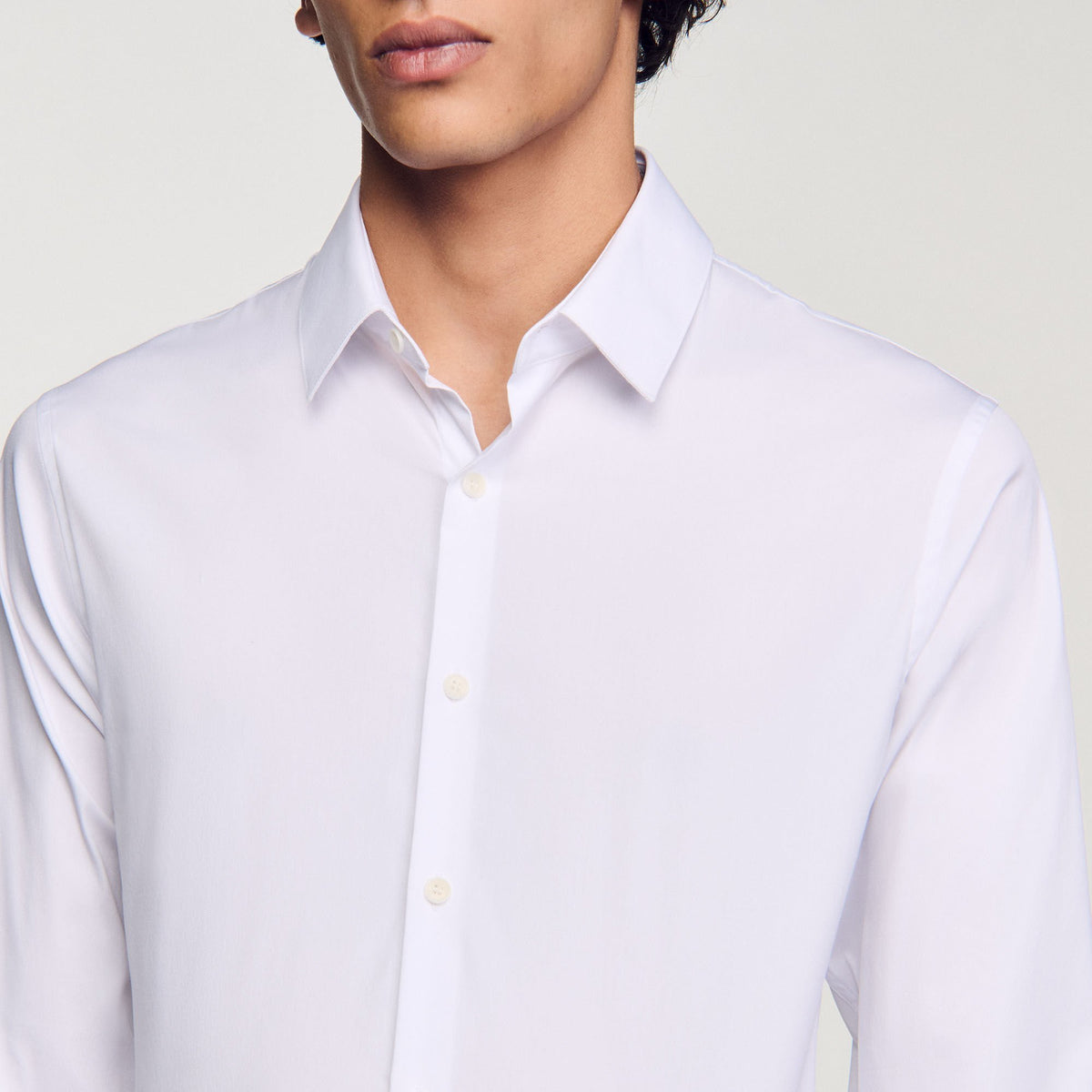 Fitted stretch cotton shirt | Sandro