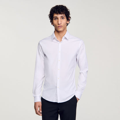 Fitted stretch cotton shirt | Sandro