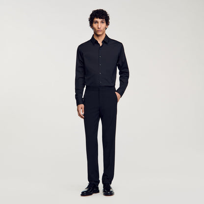 Fitted stretch cotton shirt | Sandro