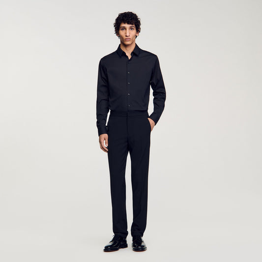 Fitted stretch cotton shirt | Sandro
