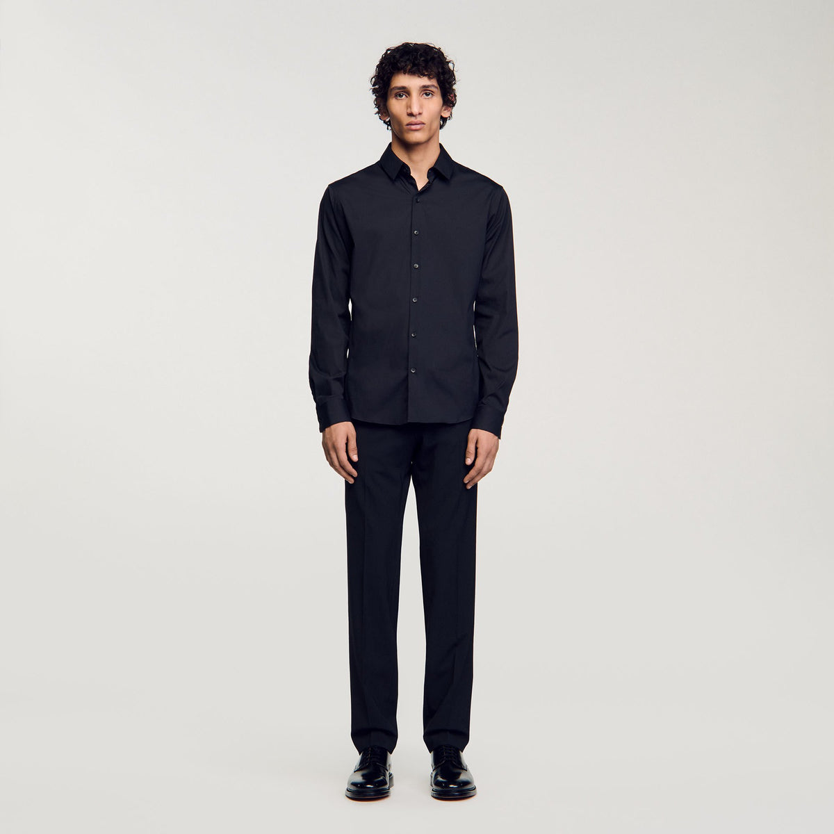 Fitted stretch cotton shirt | Sandro