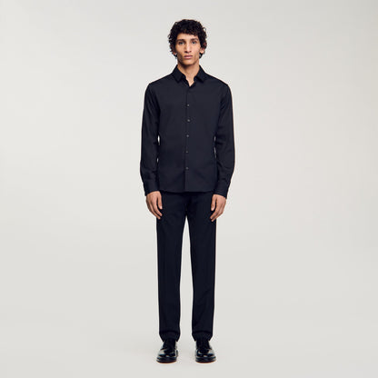 Fitted stretch cotton shirt | Sandro