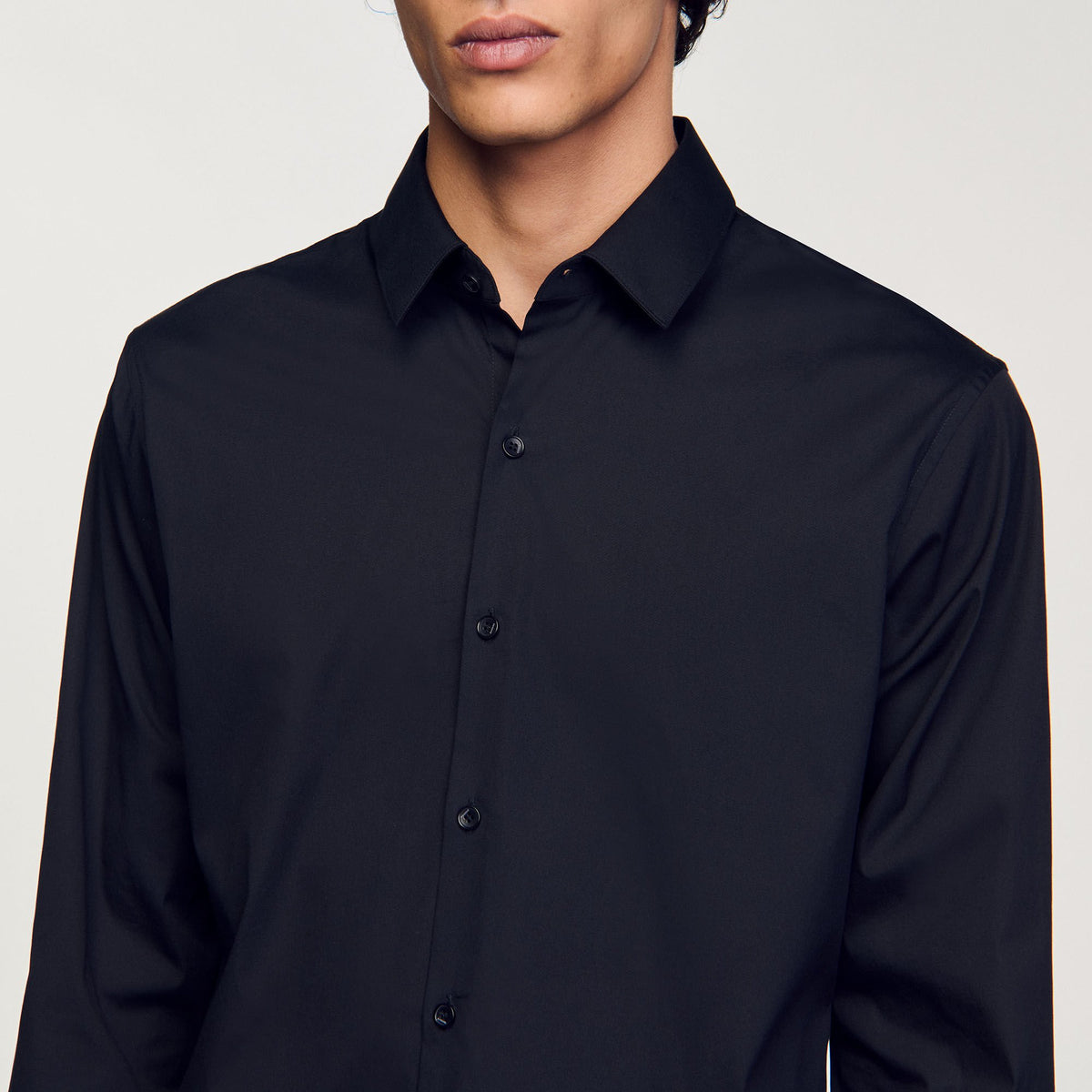 Fitted stretch cotton shirt | Sandro