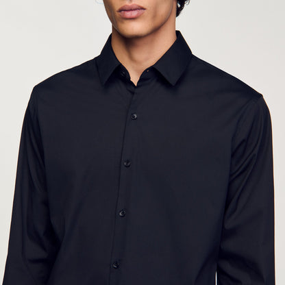 Fitted stretch cotton shirt | Sandro