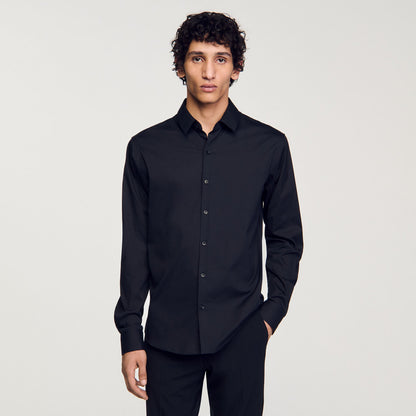 Fitted stretch cotton shirt | Sandro