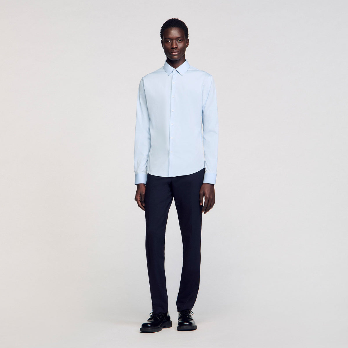 Fitted stretch cotton shirt | Sandro
