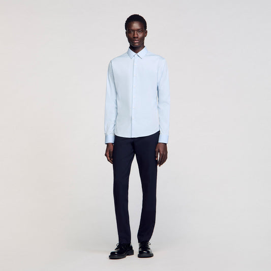 Fitted stretch cotton shirt | Sandro