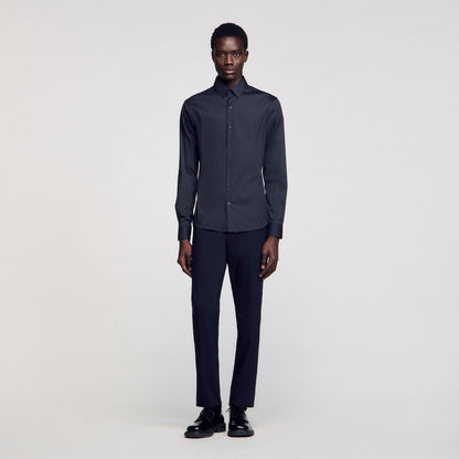 Fitted stretch cotton shirt | Sandro