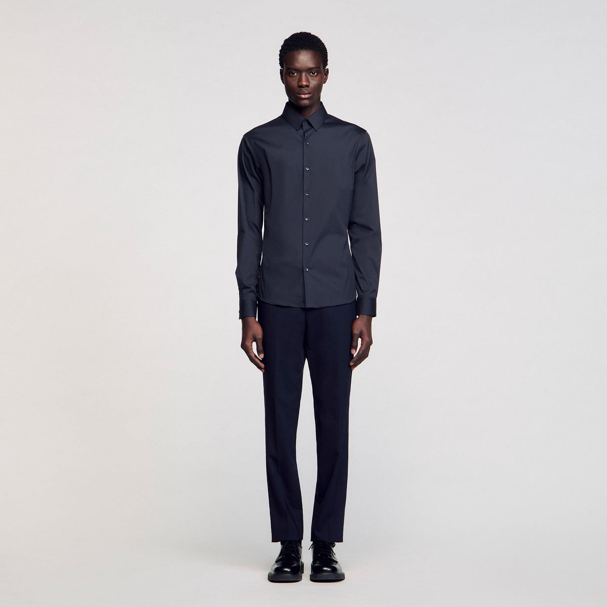 Fitted stretch cotton shirt | Sandro
