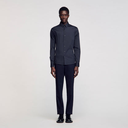 Fitted stretch cotton shirt | Sandro