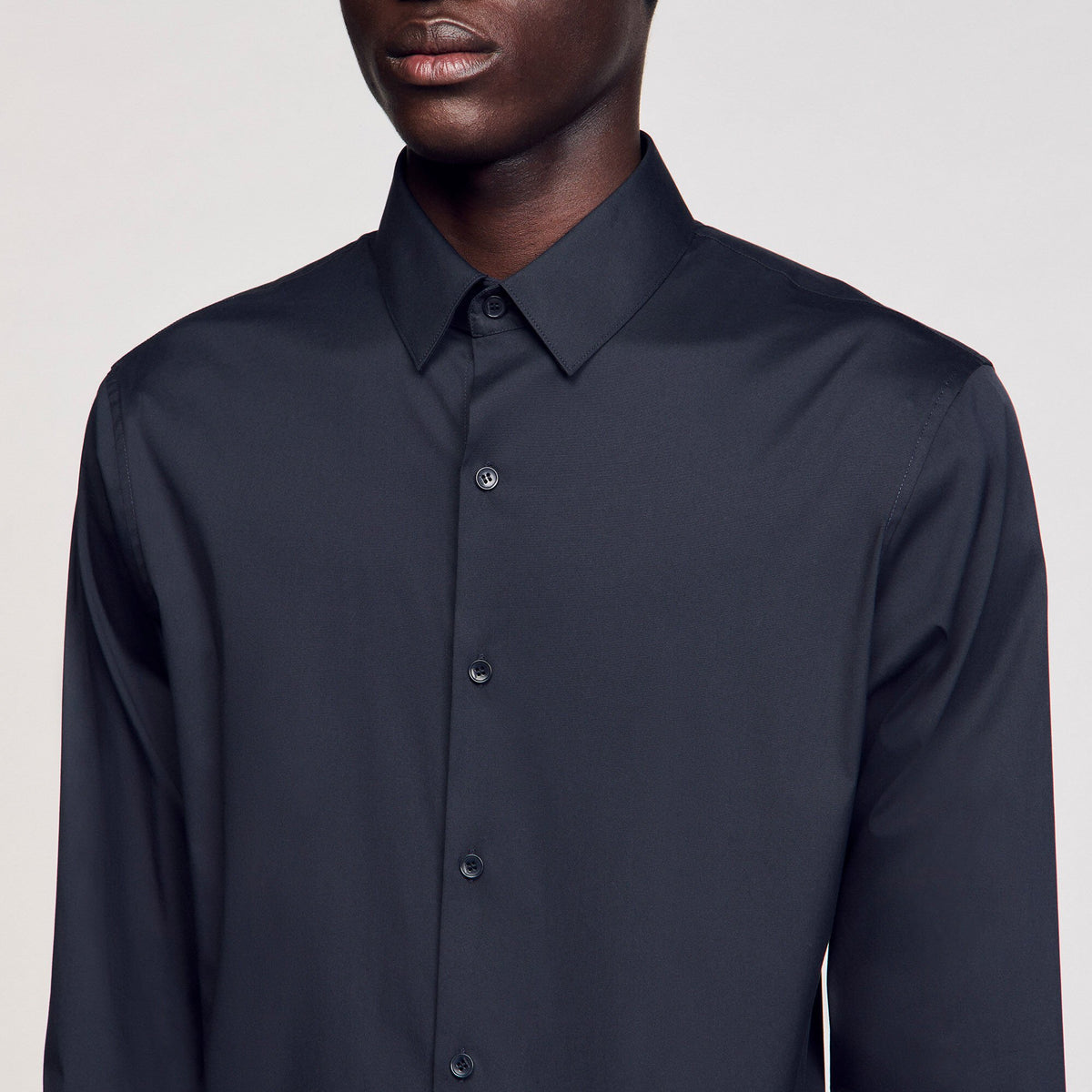 Fitted stretch cotton shirt | Sandro