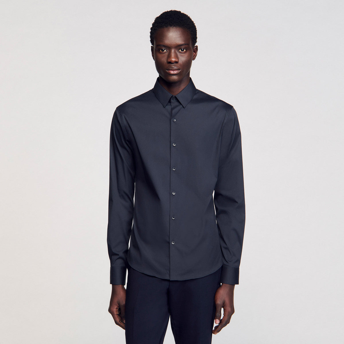 Fitted stretch cotton shirt | Sandro