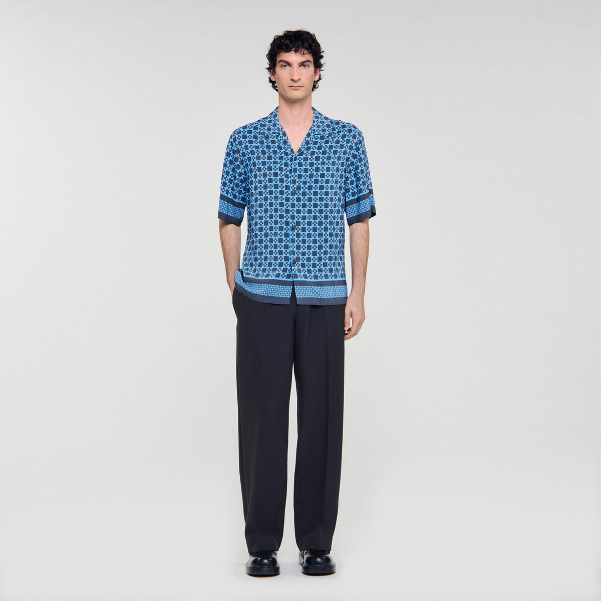 Square Cross motif flowing shirt | Sandro