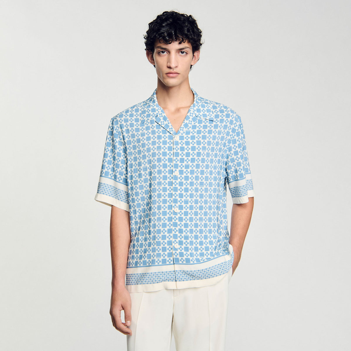 Square Cross motif flowing shirt | Sandro