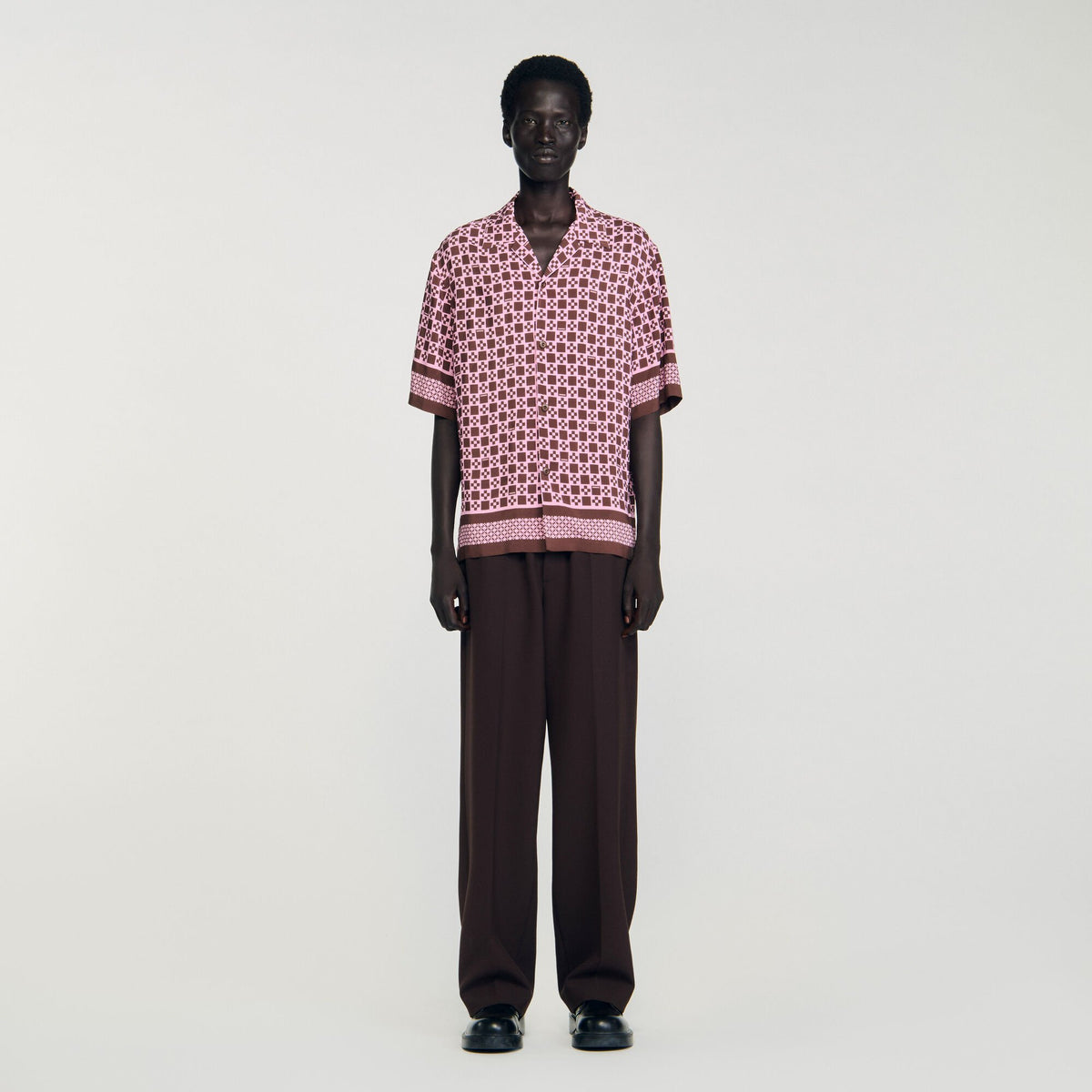 Square Cross motif flowing shirt | Sandro