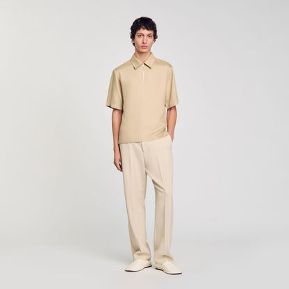 Zip-neck polo shirt | Sandro