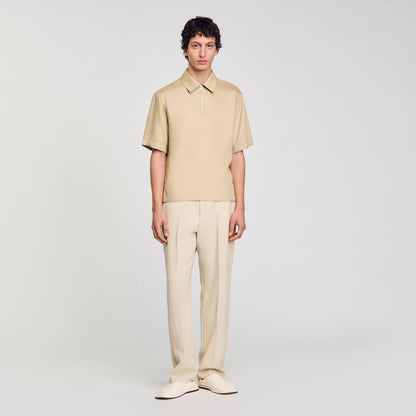 Zip-neck polo shirt | Sandro